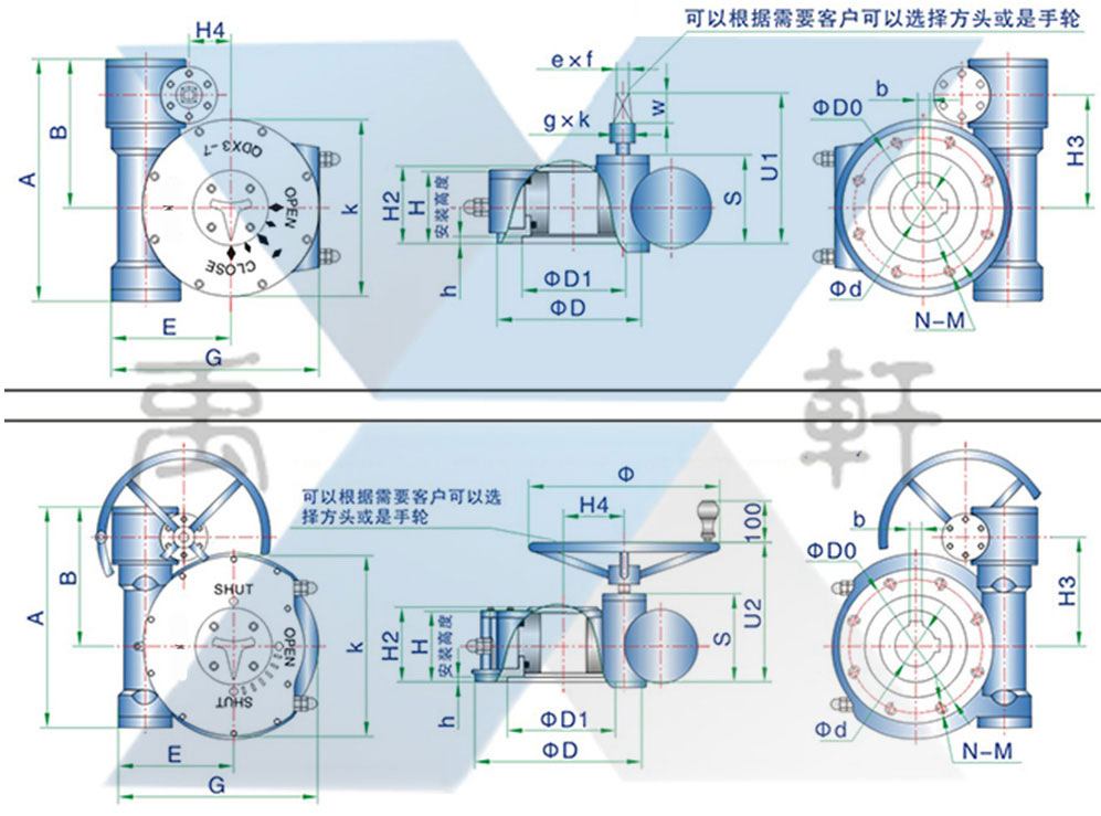 QDX3-G系列管網(wǎng)式蝸輪箱(圖1)